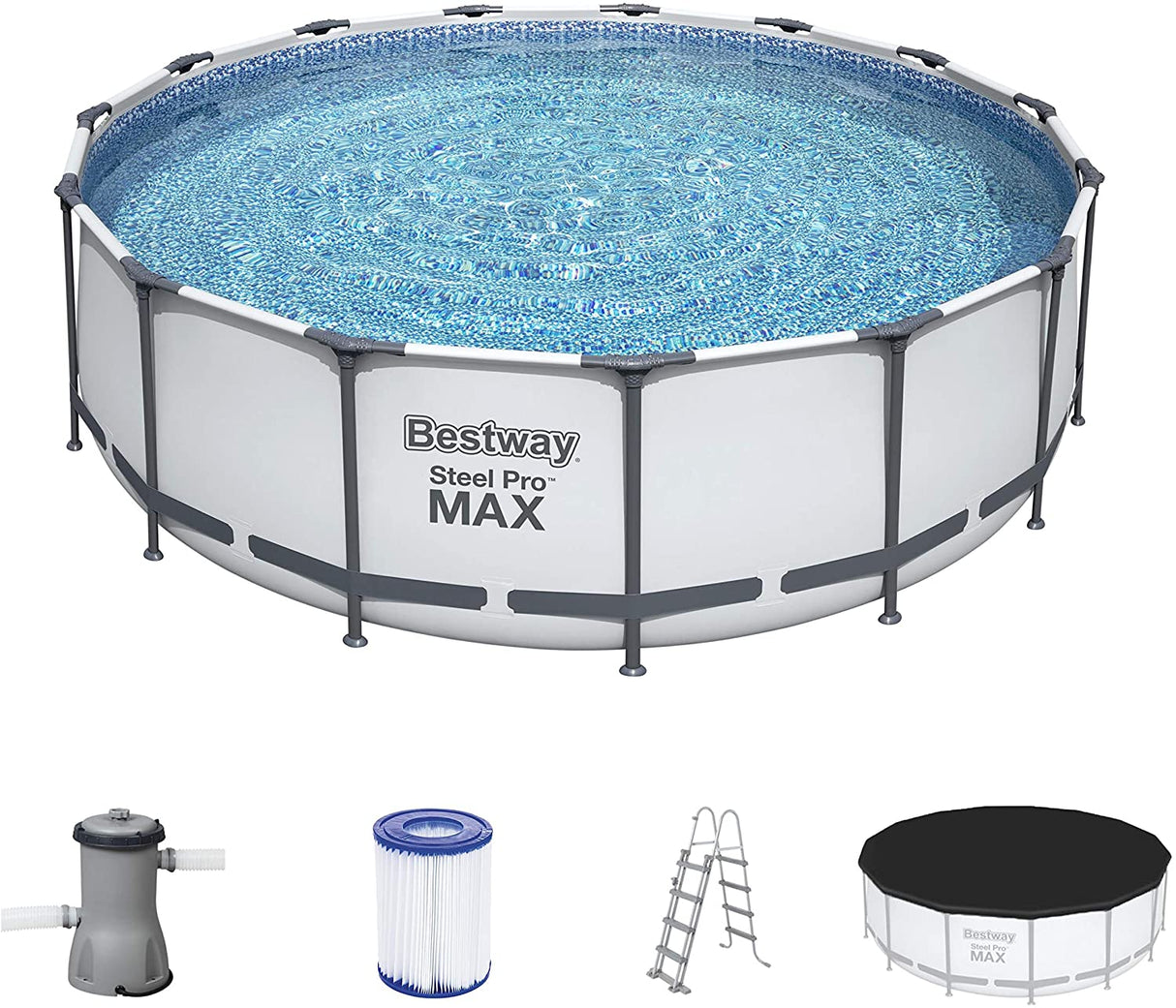 Piscina Steel Pro Max 16015L + Bomba de Filtro (457 ×122 cm) - BESTWAY 56438