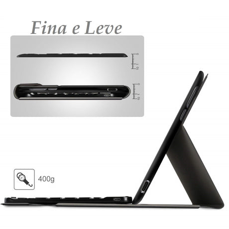 Capa Flip com Teclado Bluetooth Destacável para Huawei MediaPad M5 10 - Multi4you®