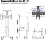 Invision Suporte de TV portátil com rodas para TV 32" - 70"