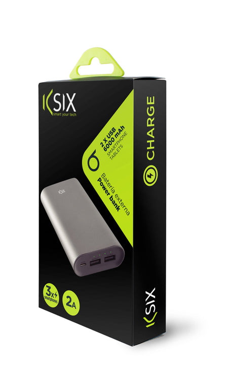 KSIX Power Bank 6000mAh 2 USB Bateria Externa