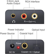 Neoteck Conversor de Áudio Digital para Analógico com Saída para Jack 3,5mm