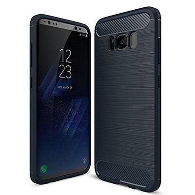 Capa Silicone Samsung Galaxy S8+ G955 Fibra de Carbono Azul