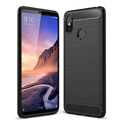 Capa Silicone Xiaomi Mi Max 3 Fibra de Carbono Preto