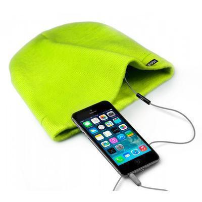 Gorro de Inverno com Auriculares Estéreo Microfone e Botão de Resposta Verde