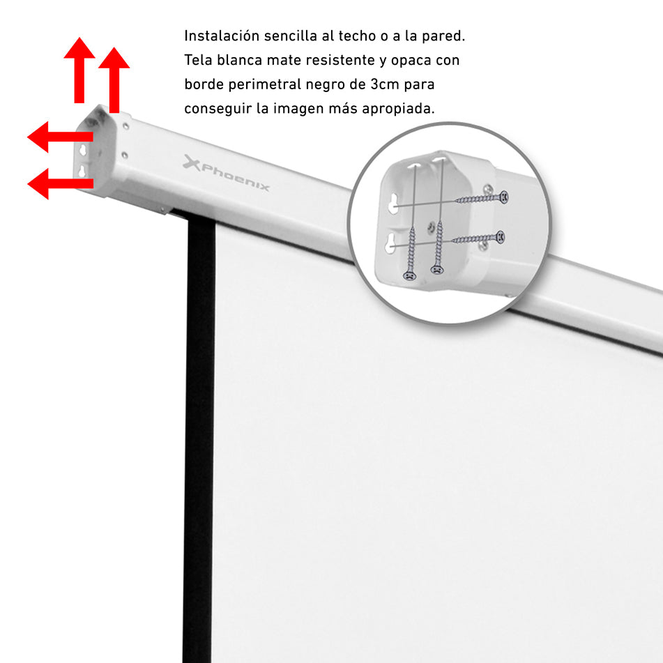 Tela de projeção eletrica 200X200cm PHOENIX