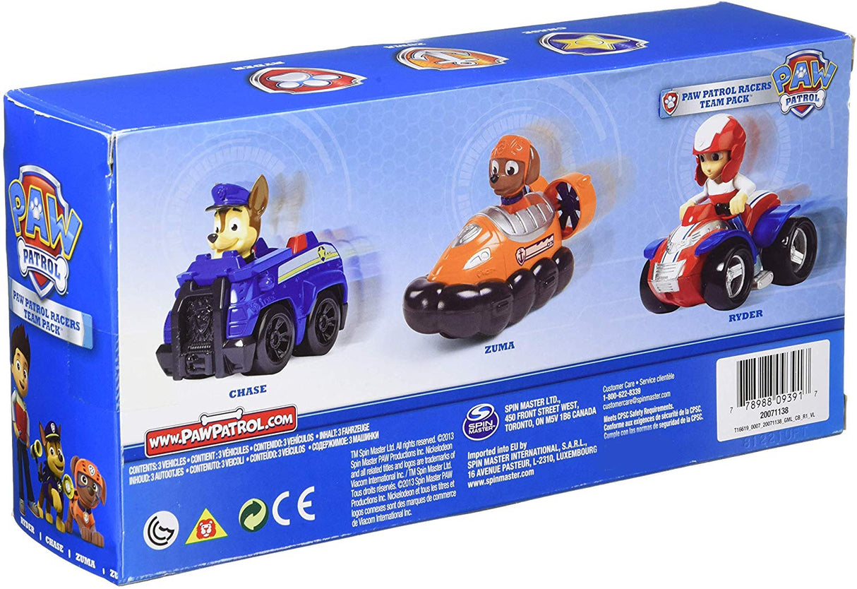 Patrulha Pata Rescue Racers Team - Pack 3 Veículos