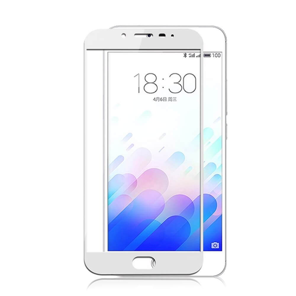 Pelicula Vidro Temperado Full Cover 3D Branco para Meizu M3 Note