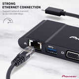 Pionner Adaptador USB-C para HDMI/VGA/USB/RJ45 4 em 1