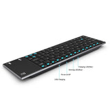 Rii Teclado Bluetooth K12BT Ultra Slim Portátil com Touchpad (Preto)