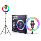 Anel Luz LED RGB 26 cm + Suporte Tripé 2 metros  Ring Light MJ26