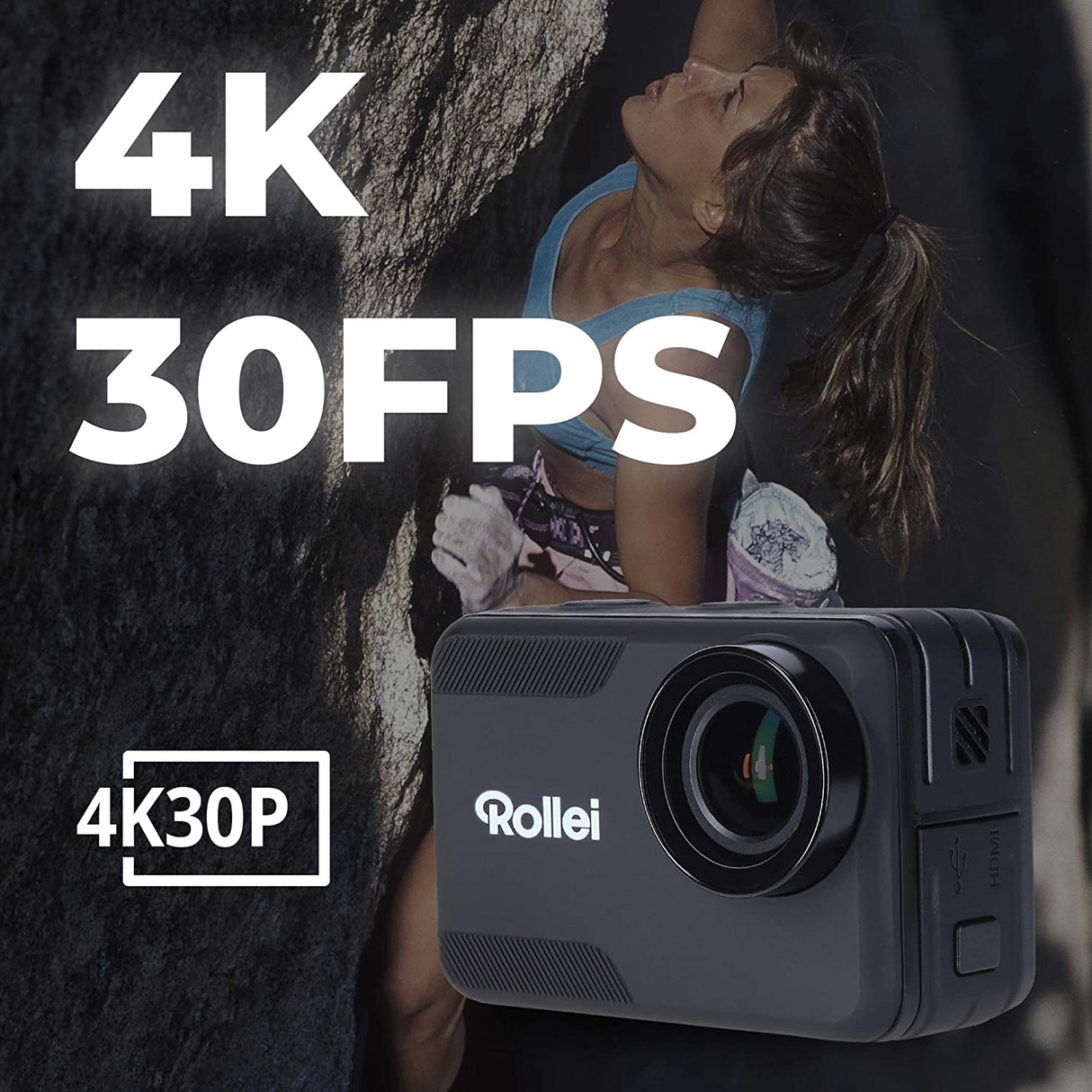 Rollei Action Cam 6s Plus Câmara de Ação 4K à prova d’agua com Acessórios