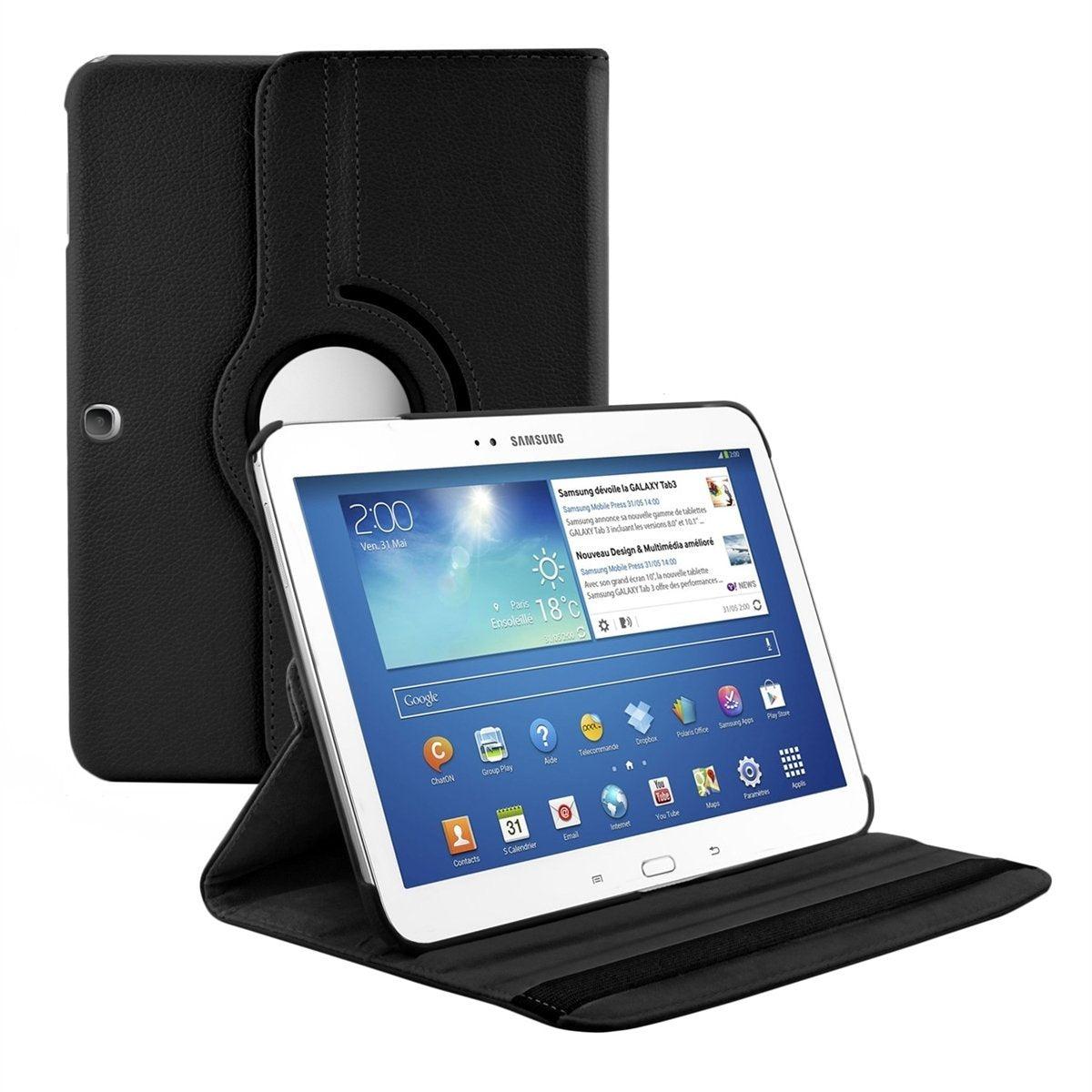 Capa Rotação 360 Tipo Livro Stand Case Rotating para Samsung Galaxy Tab 3 10.1 P5200 / P5210 / P5220 - Multi4you®