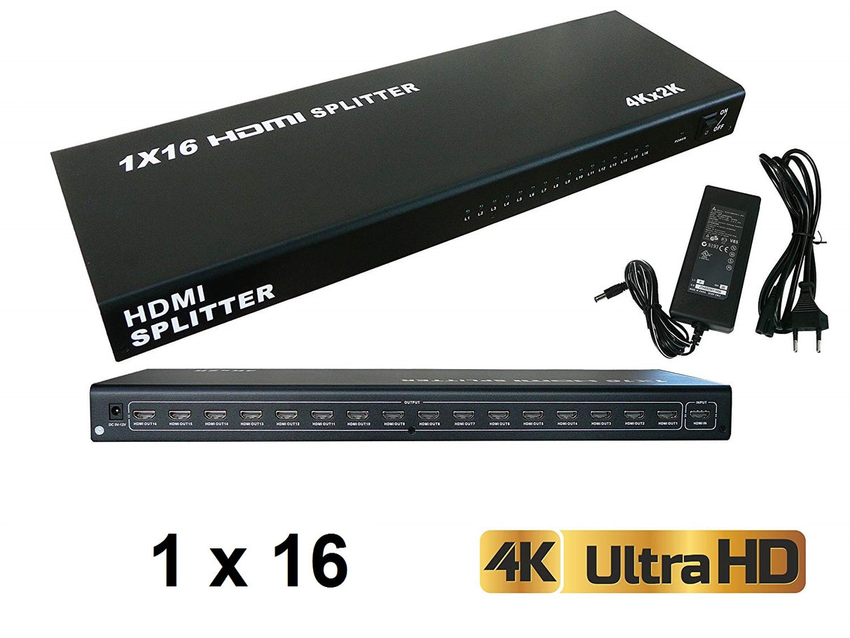 Splitter Multiplicador HDMI 1 x 16 HDR 4K / 2K 3D  1 Entrada 16 Saídas - Multi4you®