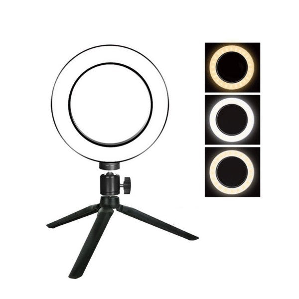 Anel de LED 26 cm + Tripé de Mesa - Ring light