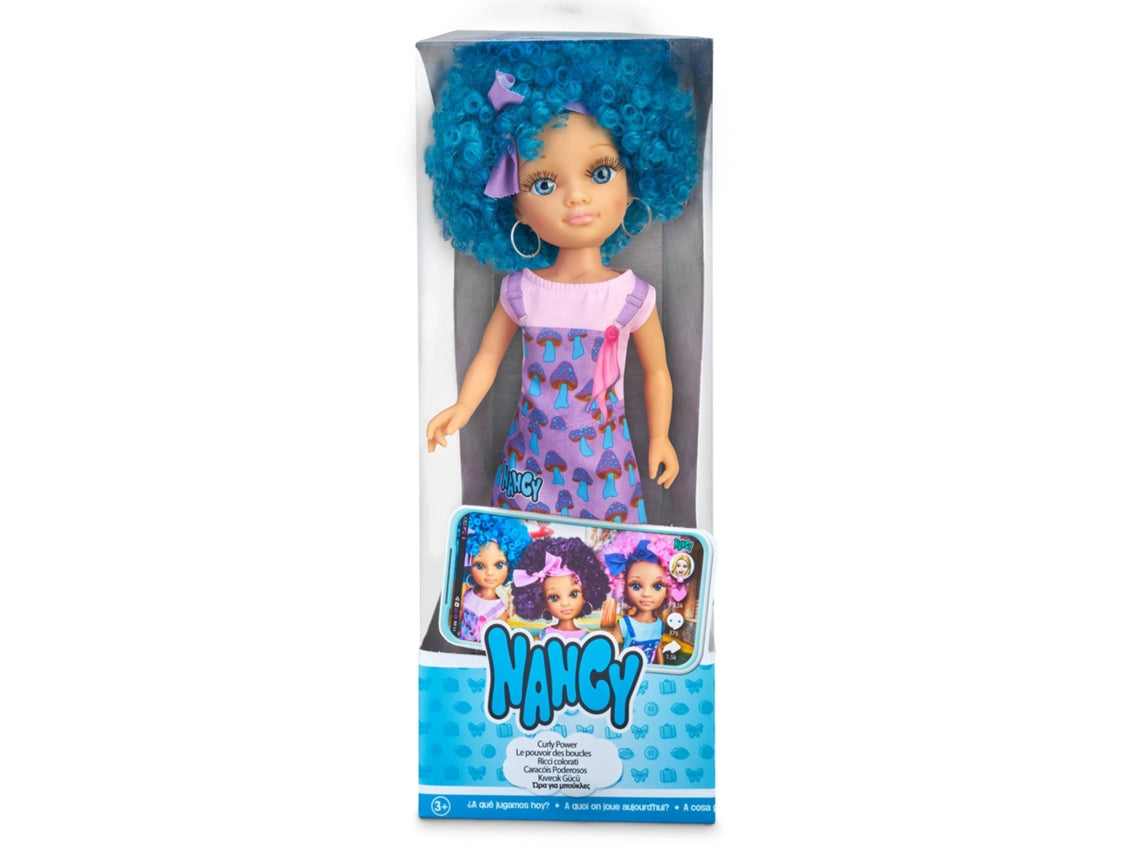 Boneca Famosa Nancy Curly Power Blue