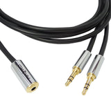 Cabo Jack 3,5mm 2 Machos para 1 Fêmea  Microfone / Headphone 2M