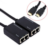 Extensor HDMI 1080p LAN Ethernet via Cat5/5e/6/6e 30M Receptor e Transmissor - Multi4you®